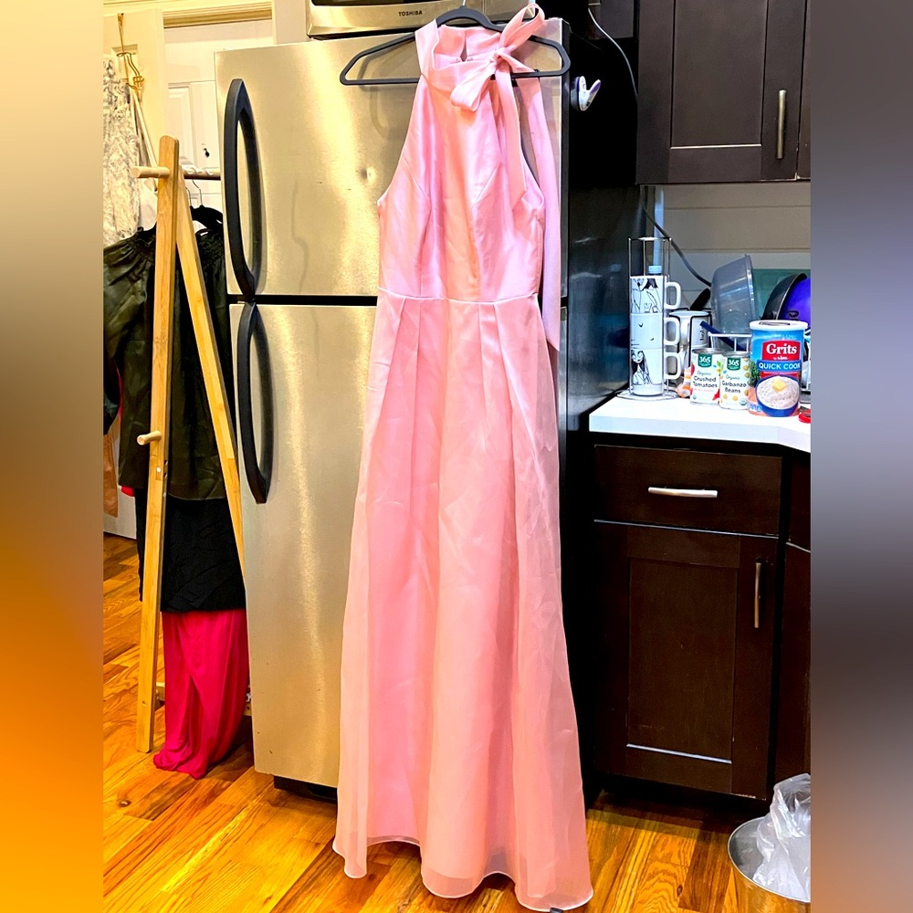Rich rose tissue gown in halterneck tie - new with tags, size 8